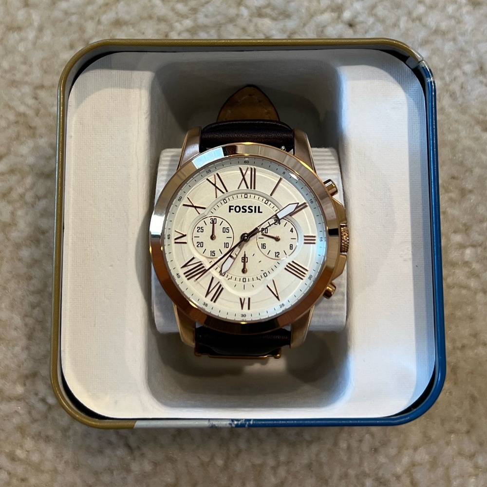 Fossil Chronograph Brown Leather Watch